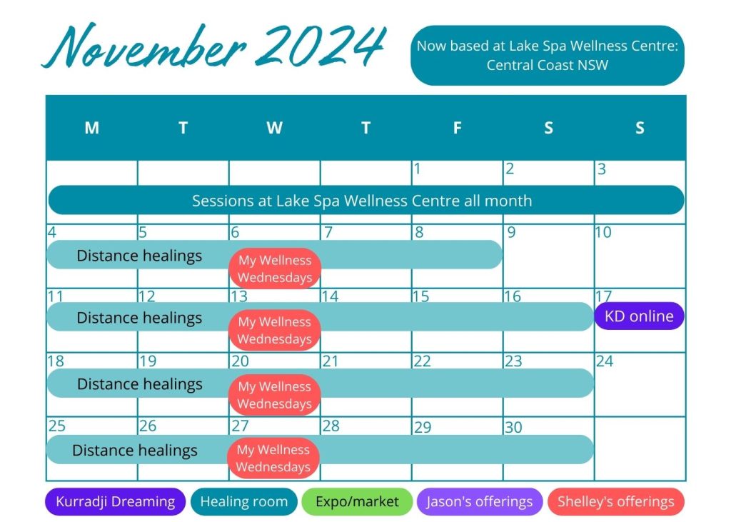 Updated Divine Balance Australia Calendar of Events November 2024